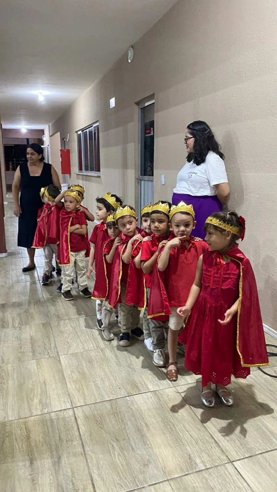 Alunos preparados para apresentação